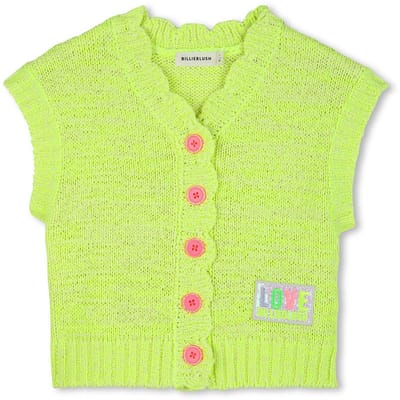 Billieblush - Gebreid vest glitter - Yellow - Maat 140