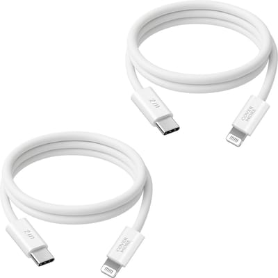 Usb C naar geschikt voor Lightning kabel - Oplaadkabel geschikt voor iPhone, iPad en AirPods - 2 stuks - 2 meter - Wit