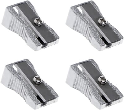Mini Wedge Potloodslijpers - 4 Stuks Handheld Slijpers voor School en Kantoor, Compact en Efficiënt