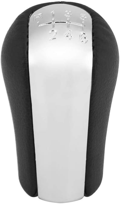 Dailygoods- Versnellingspook Hoes - Pookknop - Universeel - PVC - Zwart/Zilver - Hoogte 8cm - Versnellingsknop
