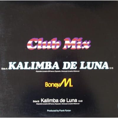 12-inch Plaat BONEY M.  Kalimba De Luna Club Mix 4Z905134 Carrere 1984 US Dans Electronica Gebruikt