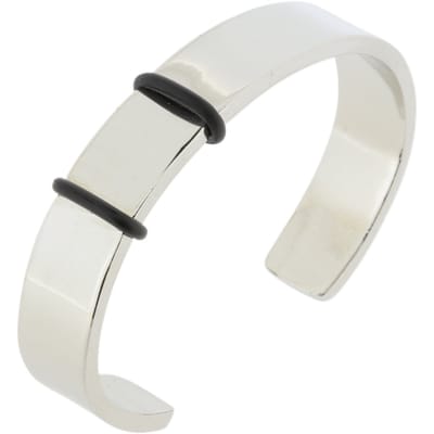 Behave - Klemarmband zilverkleur met zwarte details - minimal streetwear