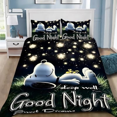 Snoopy Dekbedovertrek 3D Prachtig 3D Print Vrolijke Hond Beddengoed Set Dekbed Bed Jeugd Huisdecoratie Meisjes Jongens Cadeau US Twin(172*218cm)3pcs