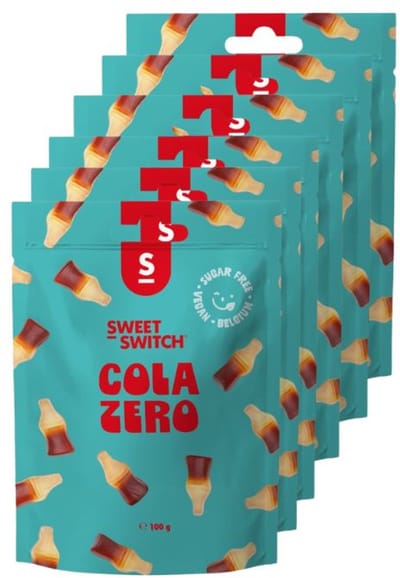 SWEET-SWITCH® - Cola Zero 12 x 100 g – Suikervrij – Vegan – 100% Natuurlijke Kleur- en Smaakstoffen – Cola Snoep