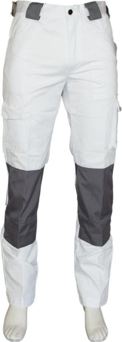 Yoworkwear Werkbroek katoen/polyester wit-grijs maat 44