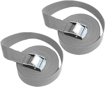 Sjorband met Gesp - Spanband Bagageband - Vastzetten van Lading - Antislip Gesp - 25 cm x 2 m - Grijs