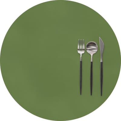 ZICZAC - Placemat TOGO - SET/6 - Rond - Dubbelzijdig - Kunstleer - Dia 38 cm, dille