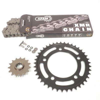 Kit chaîne Afam pour moto Honda 500 CBF 2013 à 2019 15x41 pas 520 Neuf