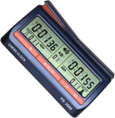 Digitale schaakklok - Spel timer - Bordspellen spelen - 8 tijdregels - 15 x 8.5 cm - Zwart