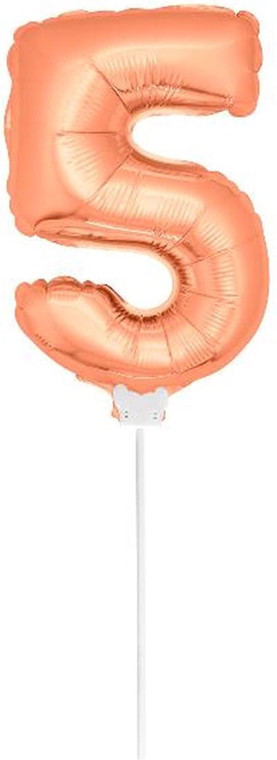 Folat - Folieballon cijfer mini Rose Gold number 5