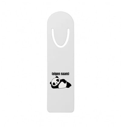 Hacebo® - liggende panda met eigen naam metalen boekenlegger - Panda - panda liefhebbers - iemand die houdt van panda's - verjaardag - cadeau - kado Bladwijzer boekenleggers - 12.7 cm x 3.2cm