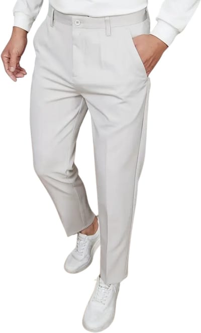 Bovista Pantalon Heren - Chino - Golfbroek - Nette Broek - Elastische Tailleband - Volwassenen - Lichtgrijs - 44