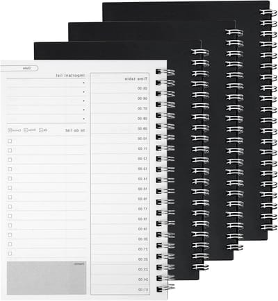 Weekkalender 2023 2024 - 4 stuks A5 formaat - Wekelijkse Planner - Studentenagenda - Ringband - Zwart Organisator Kalender