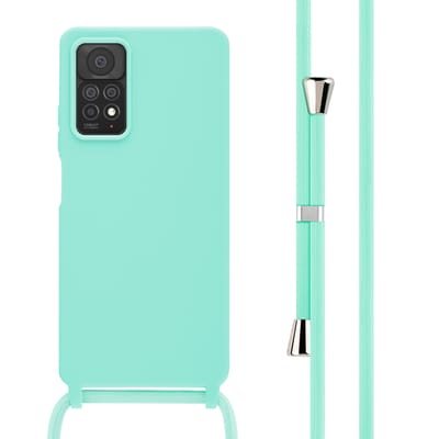 imoshion Hoesje - Geschikt voor Xiaomi Redmi Note 11 Pro - Siliconen hoesje met koord - Mintgroen