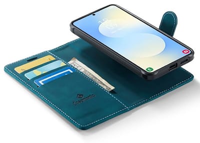 CaseMania Bookcase hoesje geschikt voor Samsung Galaxy A27 - Effen Groen - Kunstleer - 2-in-1 Magnetisch Uitneembaar Design - Compatible Qi2 & MagSafe