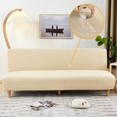 Waterdichte Elastische Effen Bankhoes Stretch Armloze Bank Bankhoes Beschermer Voor Huisdecoratie Woonkamer D (190-210cm)