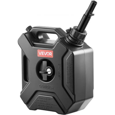 VEVOR 5L brandstofjerrycan, benzinejerrycan met schenktuit en afsluitbare houder, max. debiet 15 l/min, vloeistofcontainer voor de meeste auto's, motoren, ATV's en UTV's, zwart
