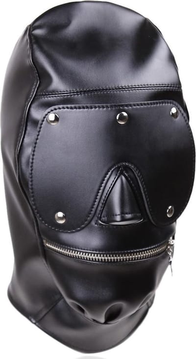 Banoch - Gimp/3 Black - zwart bondage masker van pu leer - bdsm