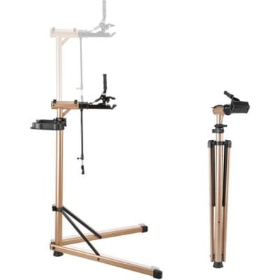 VEVOR Fietsreparatiestandaard, Fietsmontagestandaard (draagvermogen 49,9 kg) met in hoogte verstelbare stand van 1025–1510 mm en groot gereedschapsvak, opvouwbare onderhoudsstandaard voor mountainbikes en racefietsen