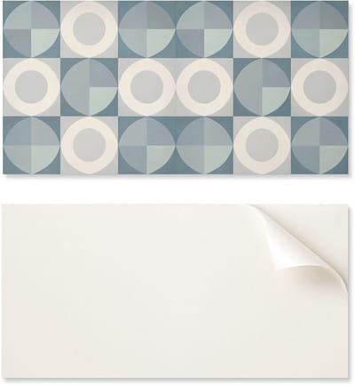 Zelfklevende vinyl decoratie met patroon voor de slaapkamer, 100x50 cm. Geometrische vormen van cirkels en figuren.