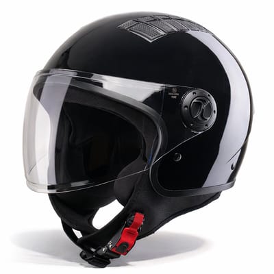 VINZ Como Scooterhelm / Motorhelm Zwart - Voor Heren & Dames - ECE 22.06 Goedgekeurd - Zwart - XS