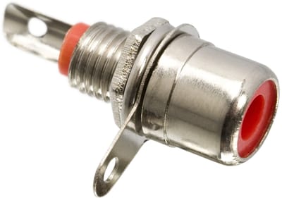 10x RCA Aansluiting Vrouwelijk Inbouw Rood – Vernikkelde RCA Socket – Chassis Connector voor Audio & Video (6,25 mm) - 10 Stuks [05082PI]