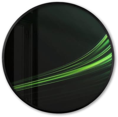 Poster in lijst Rond - Fotolijst 60x60 cm - Posters - Gaming - Lijnen - Boog - Groen - Ronde posterlijst zwart - Decoratie - Wanddecoratie woonkamer - Muurdecoratie slaapkamer