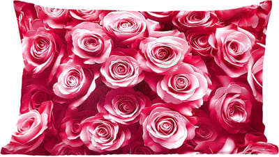 Sierkussens - Kussentjes Woonkamer - 60x40 cm - Rozen - Pink - Bloem