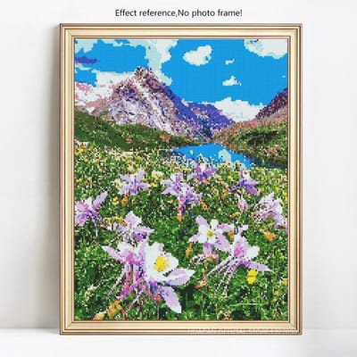 5D diamant schilderij wilde bloem volledige ronde strass foto borduurwerk verkoop diamant 20X30 blue