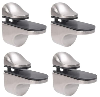 WiseGoods Premium Verstelbare Metalen Glasklemmen Set Van 4 - Voor 3-20MM Hout & Glas Planken - Wandbeugel - Muurbeugel - Chroom