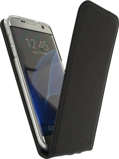 Mobilize Telefoonhoesje geschikt voor Samsung Galaxy S7 Edge Hoesje | Mobilize Classic Gelly Flipcase | Pasjeshouder voor 1 Pasje | Telefoonhoesje voor Pinpas / OV Kaart / Rijbewijs - Zwart