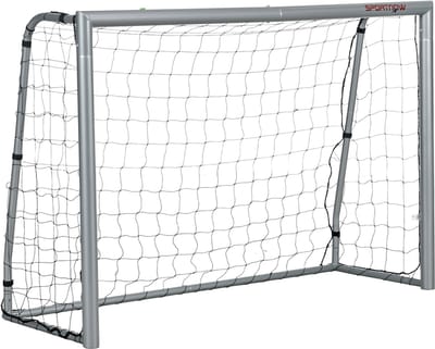 SPORTNOW-Fußballtor-PE, Stahl--240L x 85B x 160H cm-Grau