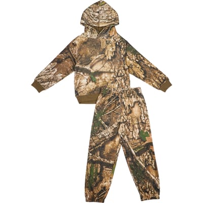 Jordan Realtree Trainingspakken Peuter - Olijf - Maat 116 - 122 CM - Katoen Fleece