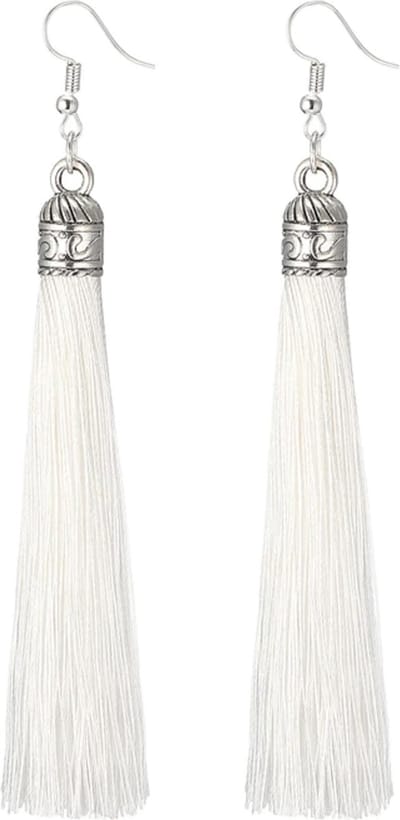 Fako Bijoux® - Oorbellen - Kwast Romania XL - Wit