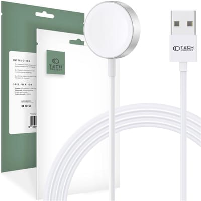 Tech-Protect UltraBoost Inductive Magnetic Charger with USB-A Connector for Apple Watch 1.2m - White