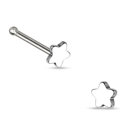 Neuspiercing rechte stud ster massief 0.8x6x2.5 - zilver - LMPiercings