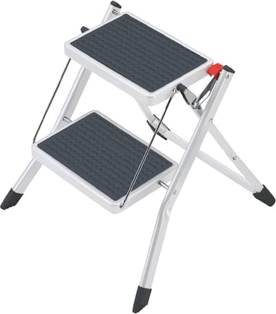 Vouwladder 2 Treden - Heavy Duty Huishoudladder met Antislip en Hoge Draagkracht