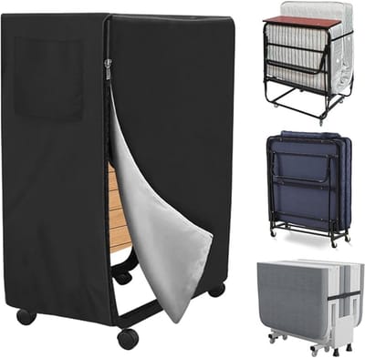 Opklapbed - beschermhoes Vouwbed - 99 x 38 x 114 cm - opberghoeswaterdichte beschermer - multifunctionele bedbeschermhoes - universele - 210D Oxford-doek - zwart - waterdicht - stofdicht - stofhoes voor logeerbedden - opberghoes