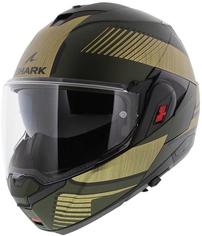 Shark Oxo systeemhelm motorhelm Sikter mat groen goud - Maat S