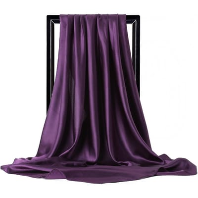 Luxe Merk Zijden Sjaal Dames Satijn Effen Kleur Hijab Sjaals Moslim Pareo Bandana Vrouwelijke Sjaal Wikkel Hoofdband Foulard 90*90cm One Size black