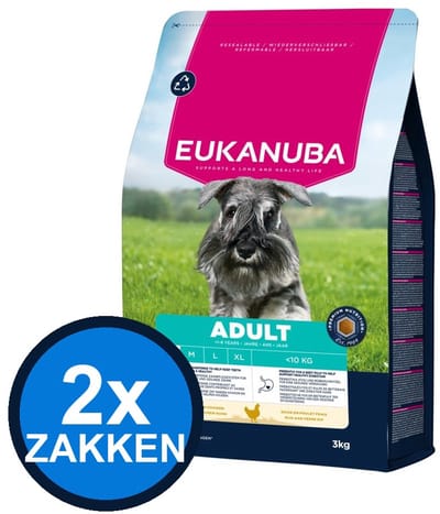 2x Eukanuba - Life Care Dog Adult Small Chicken - Hondenvoer Droogvoer - 3 kg