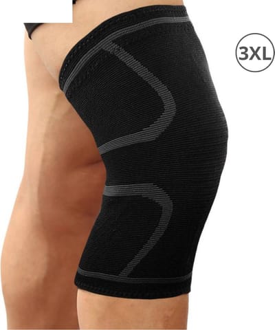 Nivard Sportbrace Knie - Kniebrace - Knee Sleeves Powerlifting - Knee Support - Compressie Knie Brace - Knee Wraps - Dames - Heren - Grijs - Maat XXXL