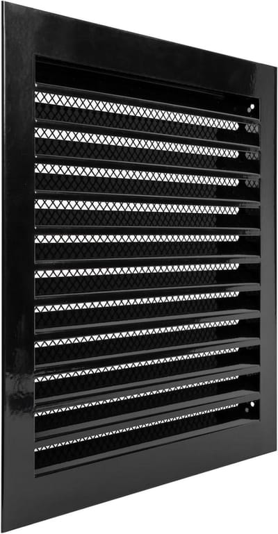 Ventilatierooster Staal - Lucht Uitlaat - Ventilatie Beveiligen - Geïntegreerd Beschermscherm - 305 x 305 cm - Zwart