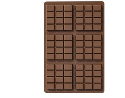 1 siliconen chocoladevorm, mini-chocoladevorm met 6 gaten, gemakkelijk los te maken, geschikt voor het maken van chocolade, snoep, taartdecoratie, met spatel