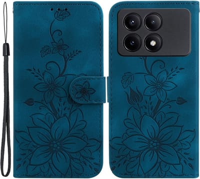 Coverup Hoesje - Geschikt voor Xiaomi Poco X6 Pro 5G Hoesje - Coverup Bloemen Book Case - Blauw