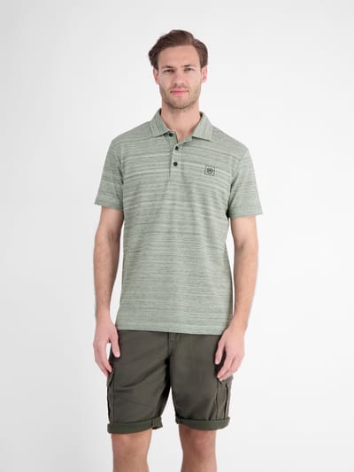 LERROS Polo van lichte katoenmix met een prettige textuur , Maat: S , Kleur: BAY GREEN , 77% katoen, 20% polyester, 3% elastaan