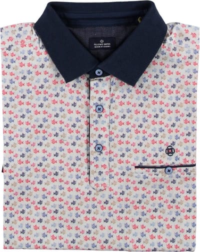Fellows United Korte mouw Polo shirt - 21.3608 Rood (Maat: M)