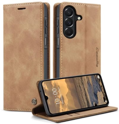 CaseMe 013 Hoesje Geschikt voor Samsung Galaxy A27 - Book Case met Standaard - Portemonnee Beschermhoes - Pasjeshouder voor Twee Pasjes - Bruin