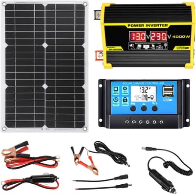 400W Zonnepaneel Set met Omvormer en 30A Laadregelaar voor 12V Systemen