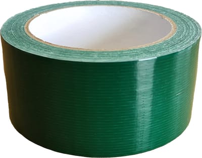 Kortpack - Duct-tape 50mm breed x 25mtr lang - Groen - Kerndiameter: 76mm - 1 rol - Met de Hand Scheurbaar - (021.0143)